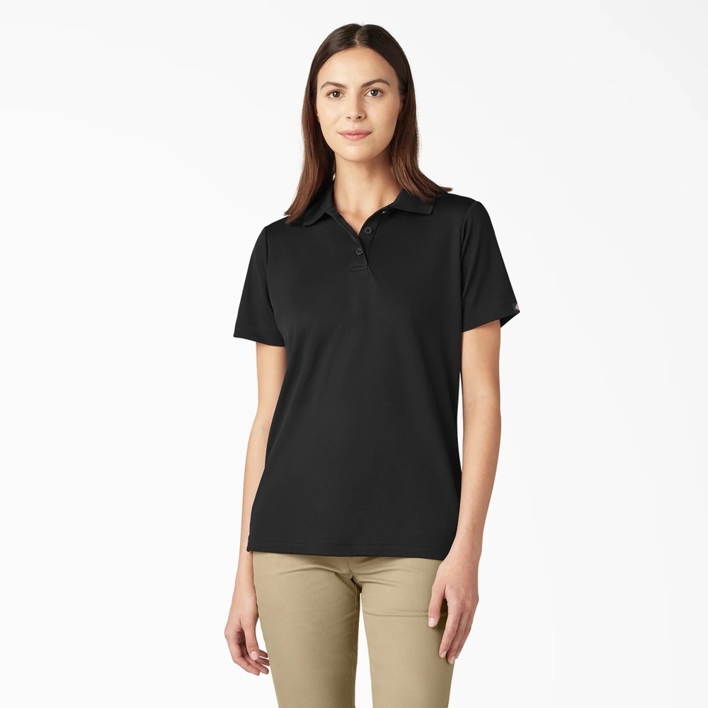 Dickies Women's Black Classic Fit Signature Short Sleeve Polo Sz 2XL NWT
